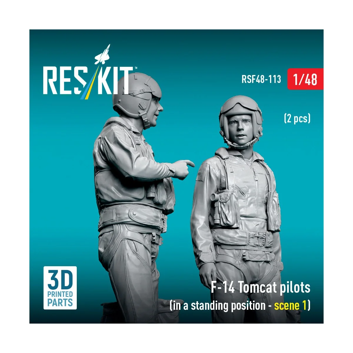 F-14 Tomcat pilots (in a standing position - scene 1) (2 pcs) (3D P...