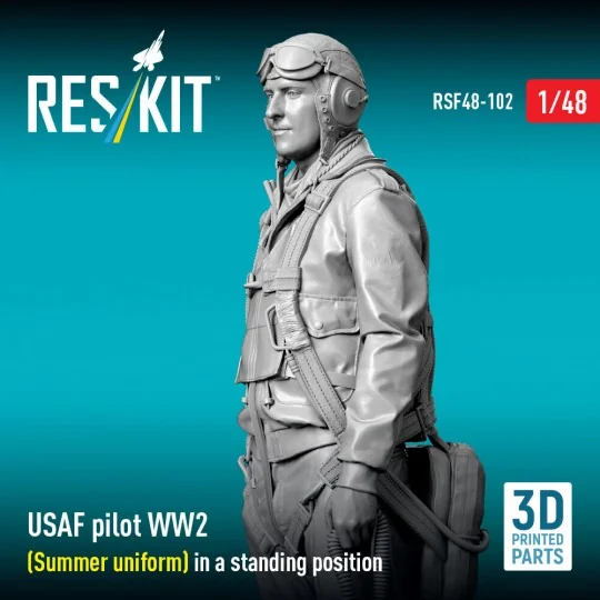 USAF pilot WW2 (Summer uniform) in a standing position (3D Printed)...