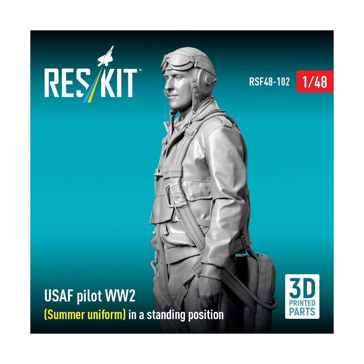 USAF pilot WW2 (Summer uniform) in a standing position (3D Printed)...
