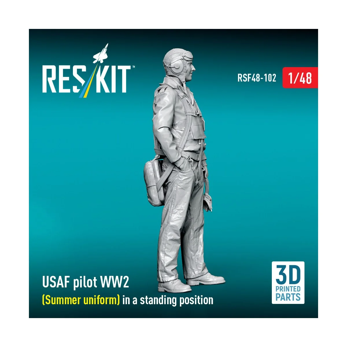 USAF pilot WW2 (Summer uniform) in a standing position (3D Printed)...