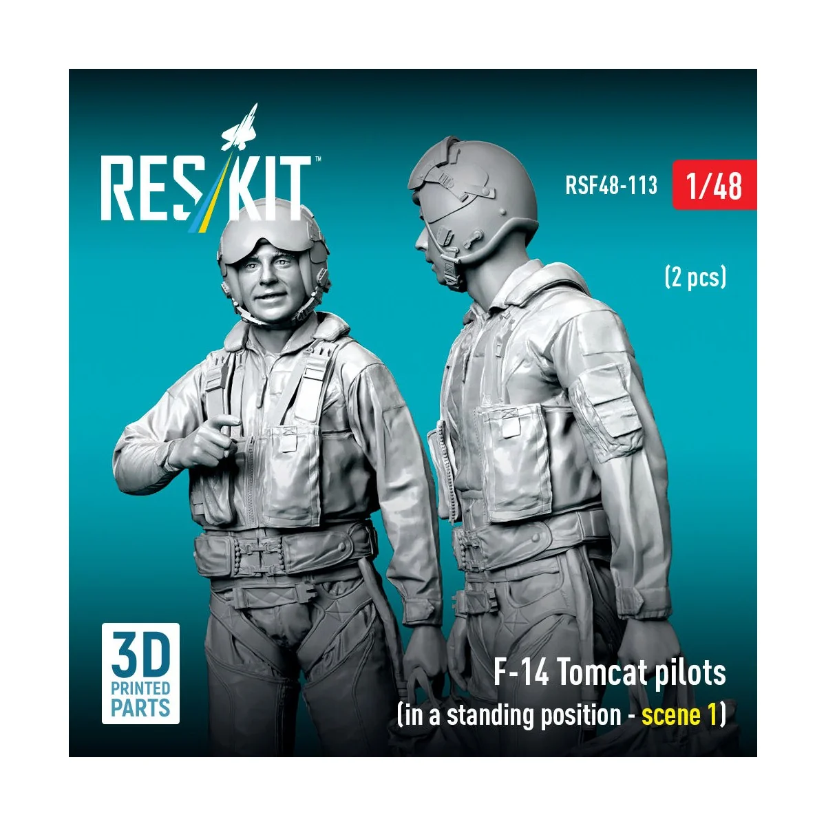 F-14 Tomcat pilots (in a standing position - scene 1) (2 pcs) (3D P...