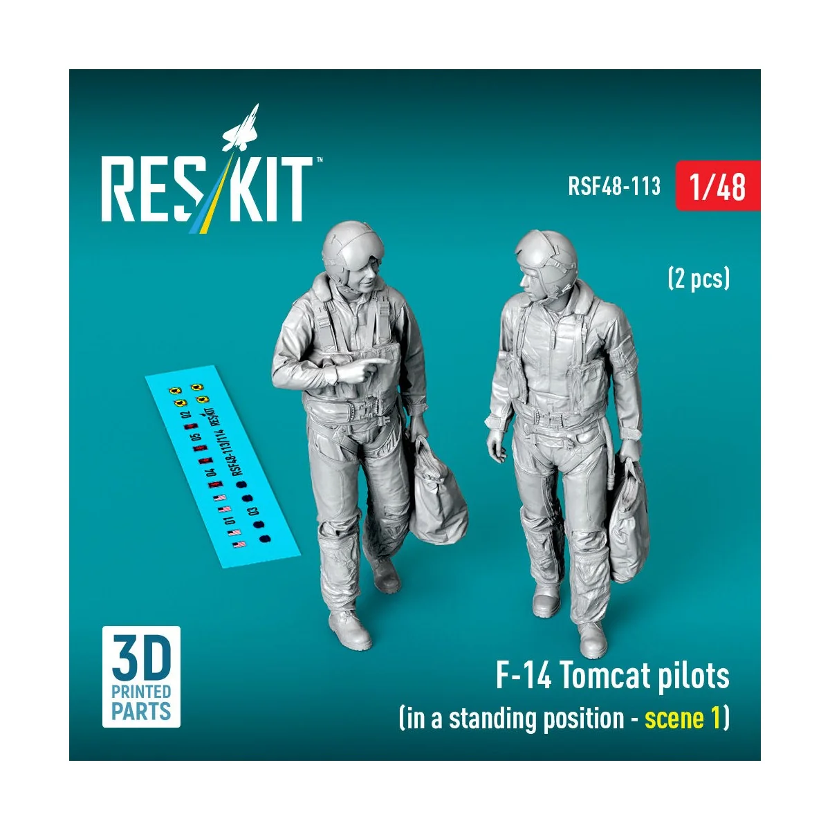 F-14 Tomcat pilots (in a standing position - scene 1) (2 pcs) (3D P...