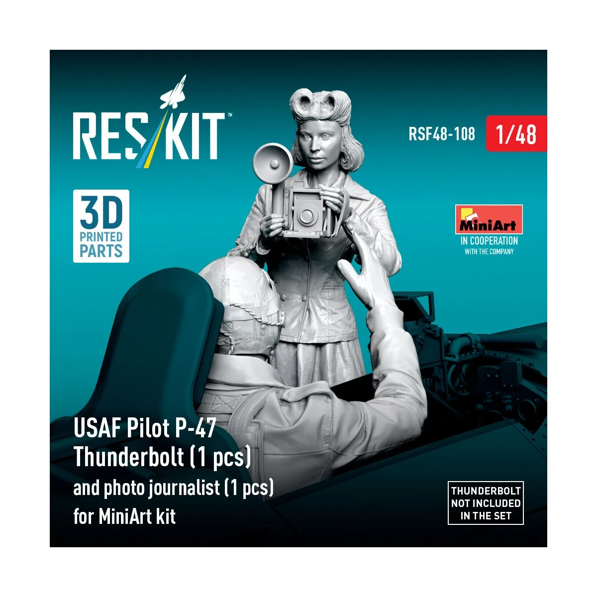 USAF Pilot P-47 Thunderbolt (1 pcs) and photo journalist (1 pcs) fo...