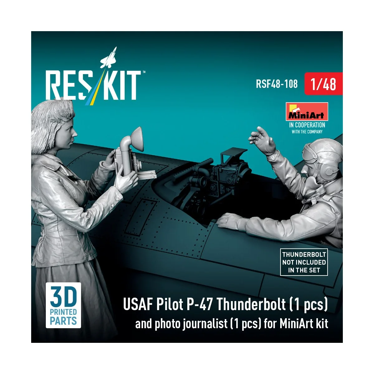 USAF Pilot P-47 Thunderbolt (1 pcs) and photo journalist (1 pcs) fo...