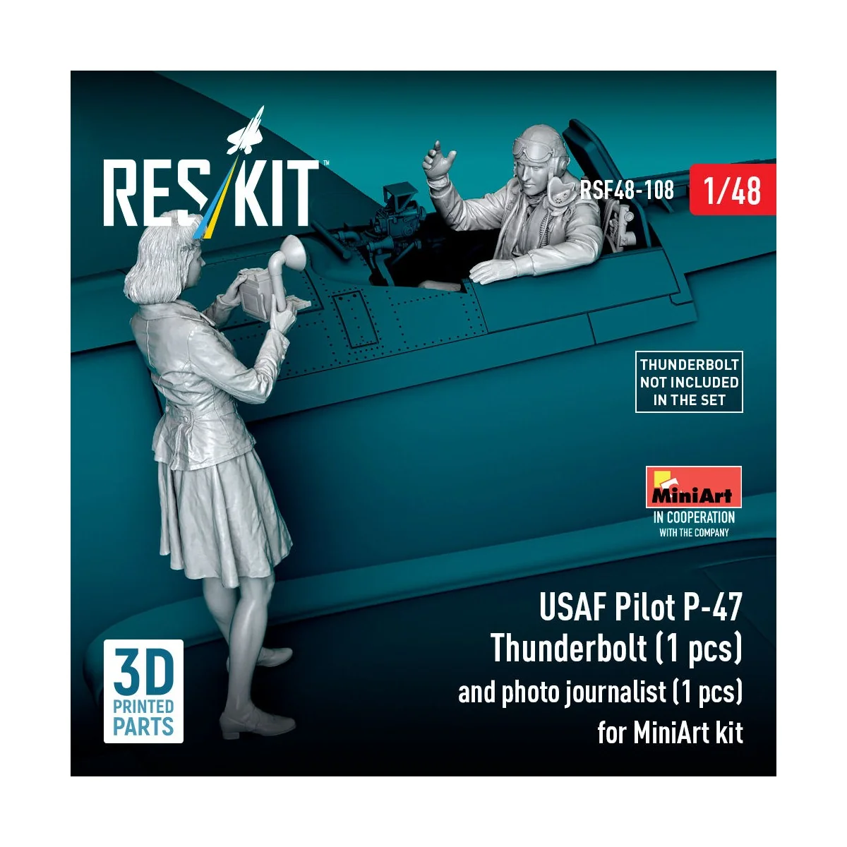 USAF Pilot P-47 Thunderbolt (1 pcs) and photo journalist (1 pcs) fo...