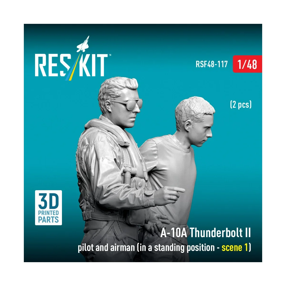 A-10? Thunderbolt II pilot and airman (in a standing position - sce...