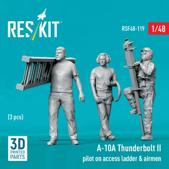 A-10A Thunderbolt II pilot on access ladder & airmen (3 pcs) (3D Pr... A-10A Thunderbolt II pilot on access ladder & airmen (3 pcs) (3D Pr...