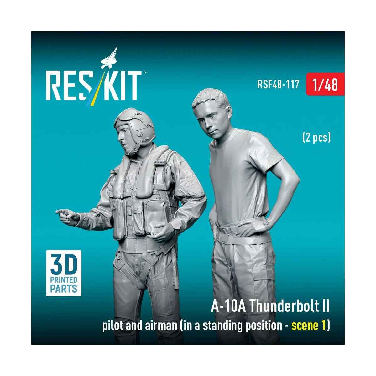 A-10? Thunderbolt II pilot and airman (in a standing position - sce...