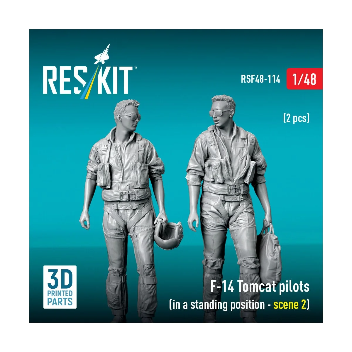 F-14 Tomcat pilots (in a standing position - scene 2) (2 pcs) (3D P...