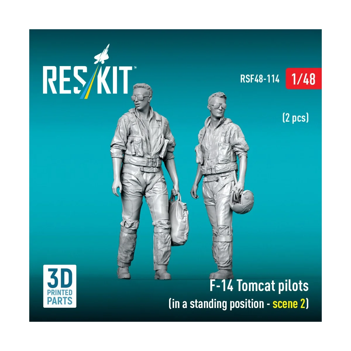 F-14 Tomcat pilots (in a standing position - scene 2) (2 pcs) (3D P...