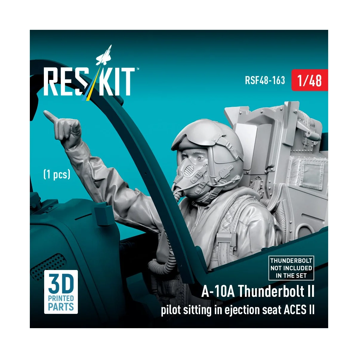 A-10A Thunderbolt II pilot sitting in ejection seat ACES II (1 pcs)...