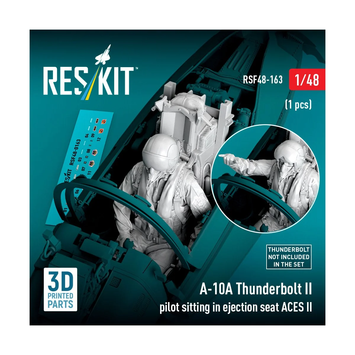 A-10A Thunderbolt II pilot sitting in ejection seat ACES II (1 pcs)...