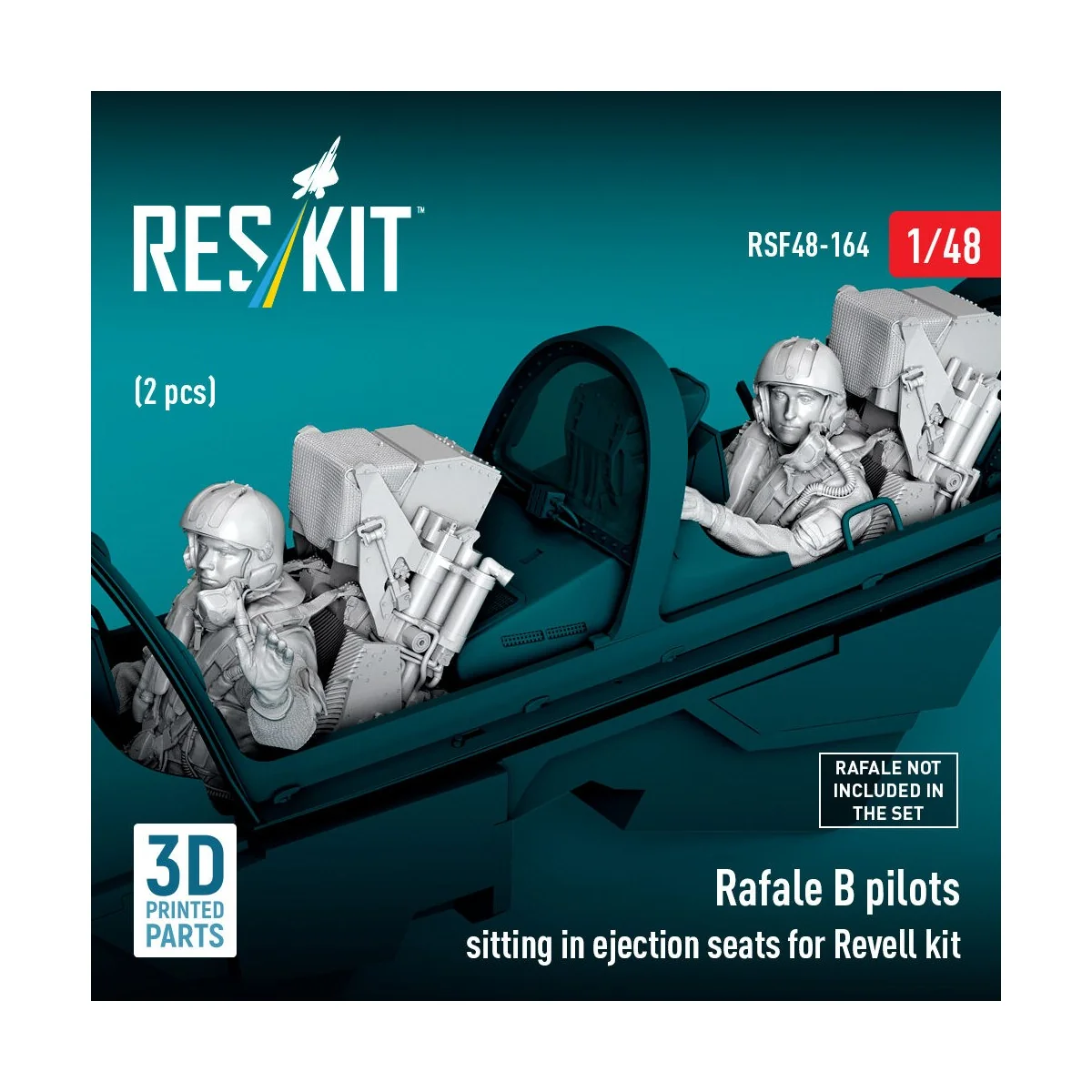 Rafale B pilots sitting in ejection seats for Revell kit (2 pcs) (3... Rafale B pilots sitting in ejection seats for Revell kit (2 pcs) (3...