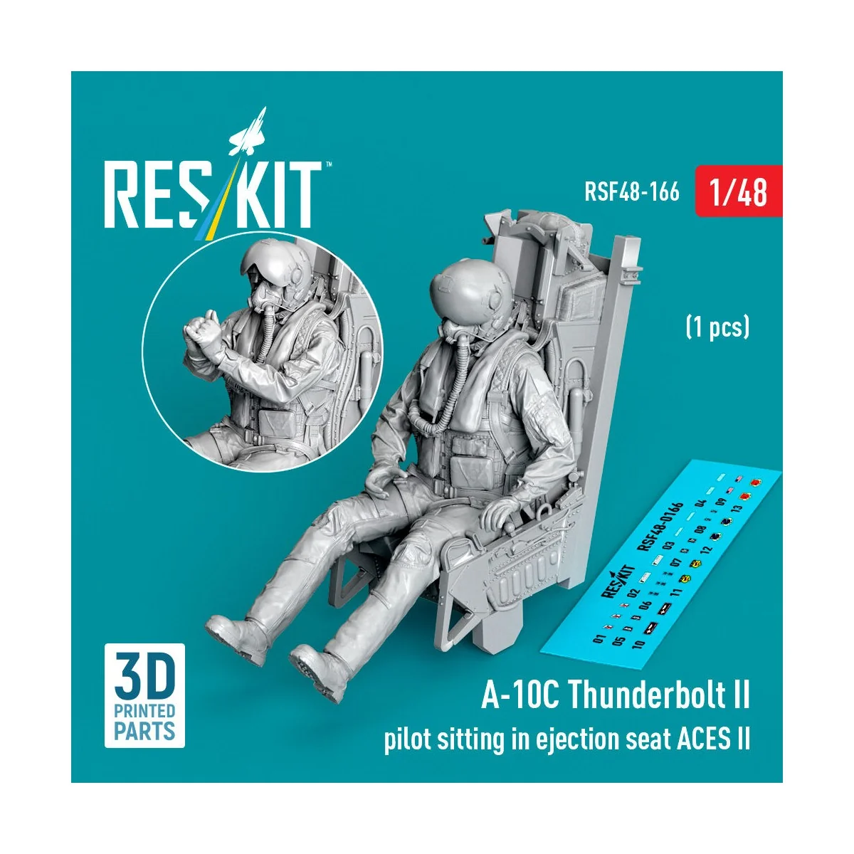 A-10C Thunderbolt II pilot sitting in ejection seat ACES II (1 pcs)...