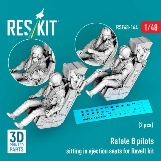 Rafale B pilots sitting in ejection seats for Revell kit (2 pcs) (3... Rafale B pilots sitting in ejection seats for Revell kit (2 pcs) (3...