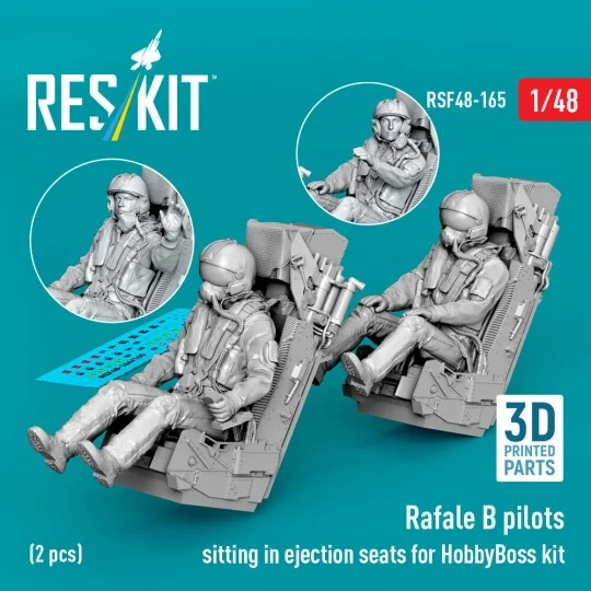 Rafale B pilots sitting in ejection seats for HobbyBoss kit (2 pcs)... Rafale B pilots sitting in ejection seats for HobbyBoss kit (2 pcs)...