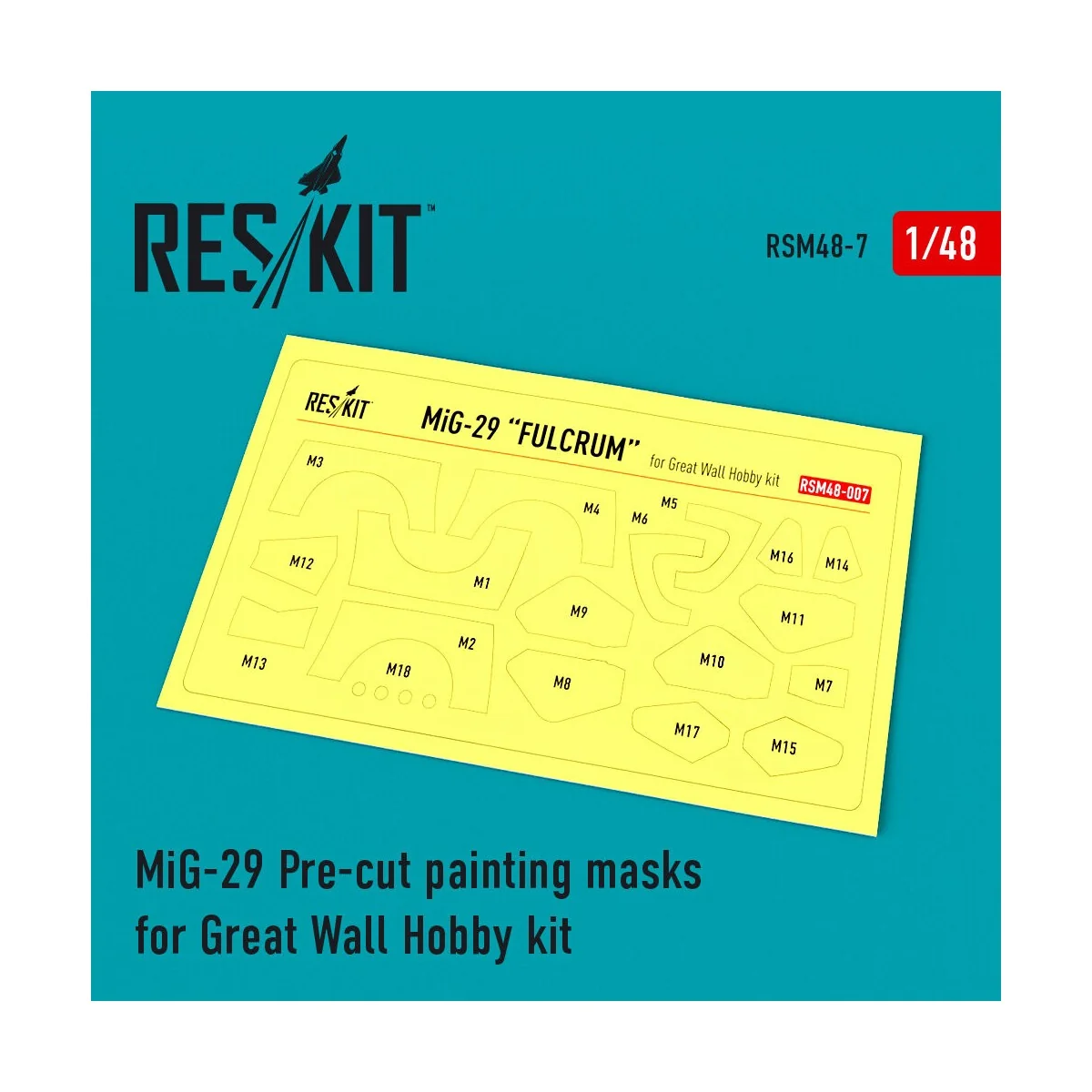 MiG-29 Pre-cut painting masks for GWH kit, 1/48 - ResKit Models RSM...