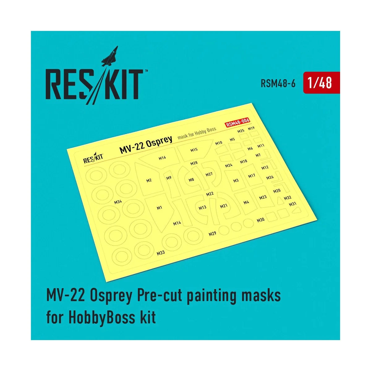 MV-22 Osprey Pre-cut painting masks for HobbyBoss kit, 1/48 - ResKi...