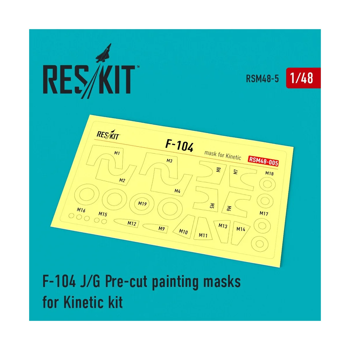 F-104 (J, G) Starfighter Pre-cut painting masks for Kinetic kit, 1/...