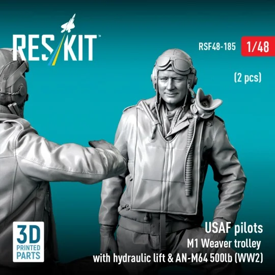 USAF pilots (2 pcs) & M1 Weaver trolley with hydraulic lift & AN-M6...