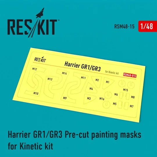 Harrier GR1/GR3 Pre-cut painting masks for Kinetic kit, 1/48 - ResK...