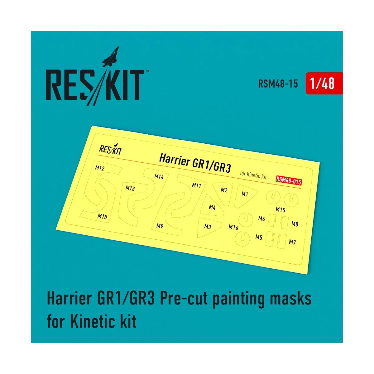 Harrier GR1/GR3 Pre-cut painting masks for Kinetic kit, 1/48 - ResK...