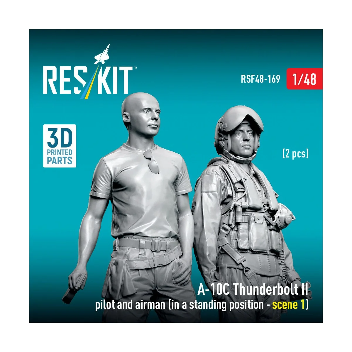 A-10C Thunderbolt II pilot and airman (in a standing position - sce...