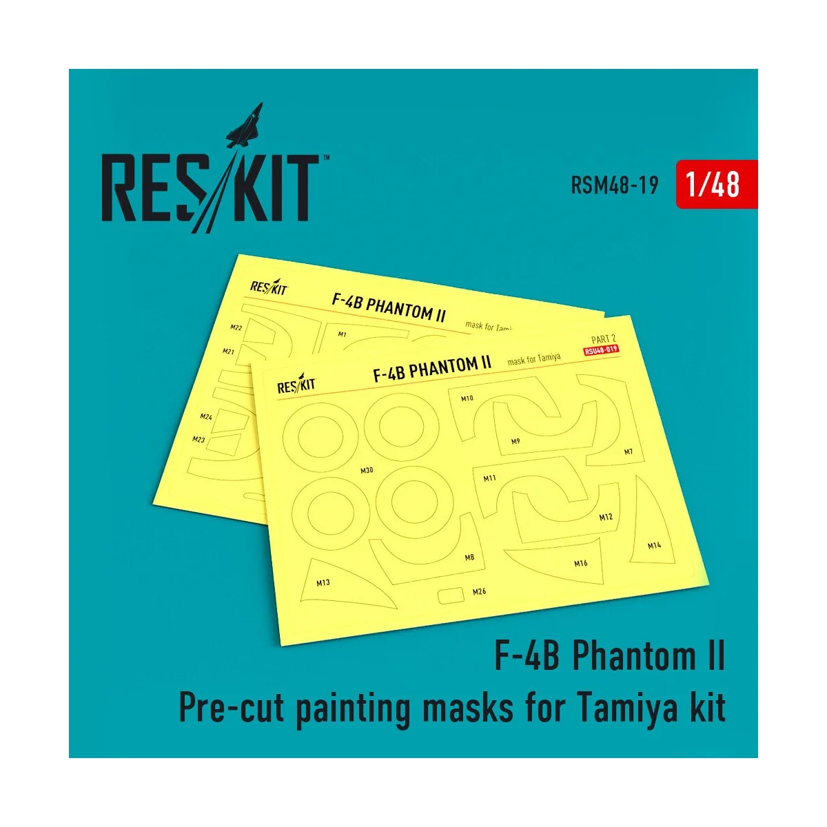 F-4B Phantom II Pre-cut painting masks for Tamiya 61121 kit, 1/48 -...