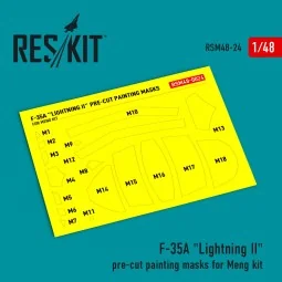 F-35A Lightning II pre-cut painting masks for Meng kit, 1/48 - ResK...