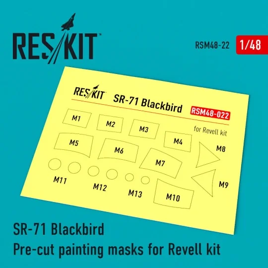 SR-71 Blackbird Pre-cut painting masks for Revell kit, 1/48 - ResKi...