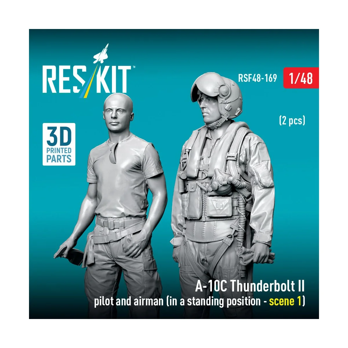 A-10C Thunderbolt II pilot and airman (in a standing position - sce...