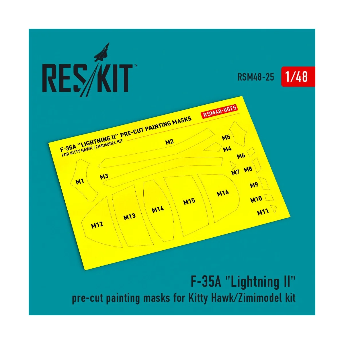 F-35A Lightning II pre-cut painting masks for Kitty Hawk/Zimimodel ...
