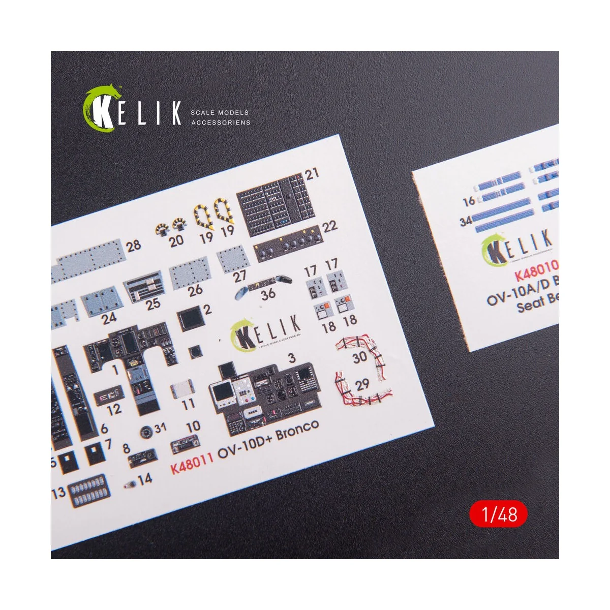 OV-10D+ Bronco interior 3D decals for ICM kit, 1/48 - Kelik K48011