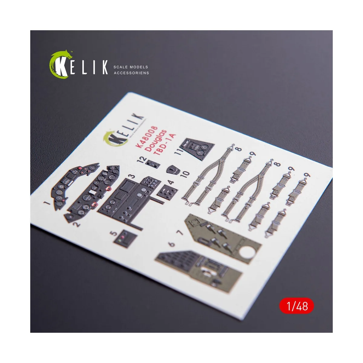 TBD-1A Devastator interior 3D decals for GWH kit, 1/48 - Kelik K48008