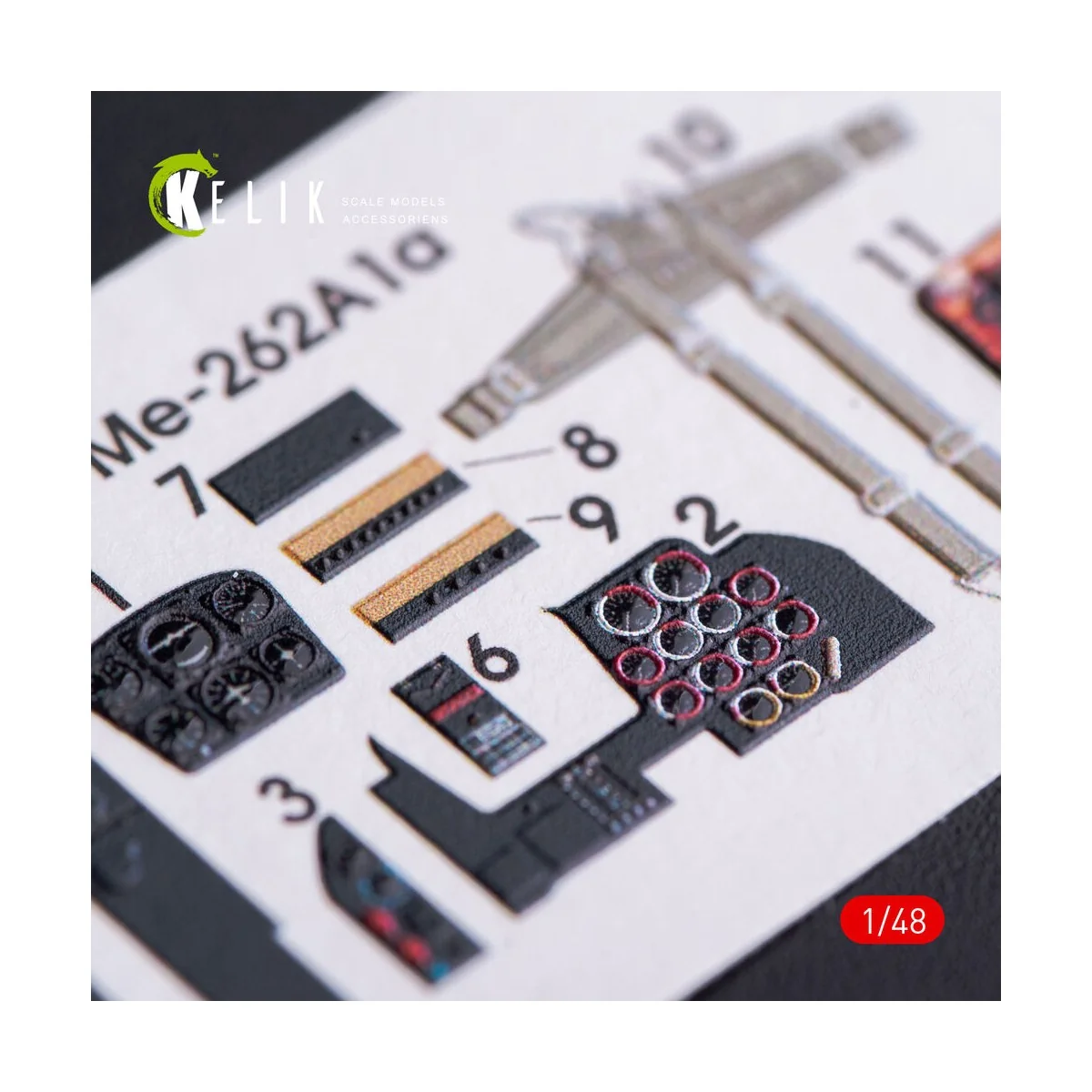 ME-262A1 interior 3D decals for Tamiya kit - Kelik K48004 ME-262A1 interior 3D decals for Tamiya kit - Kelik K48004