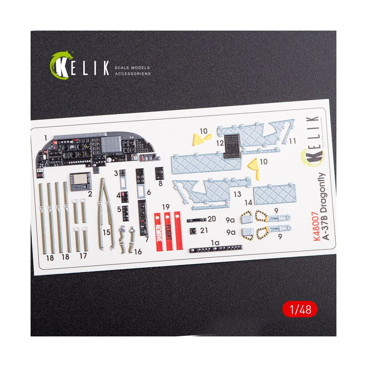 A-37B Dragonfly interior 3D decals for Trumpeter kit - Kelik K48007