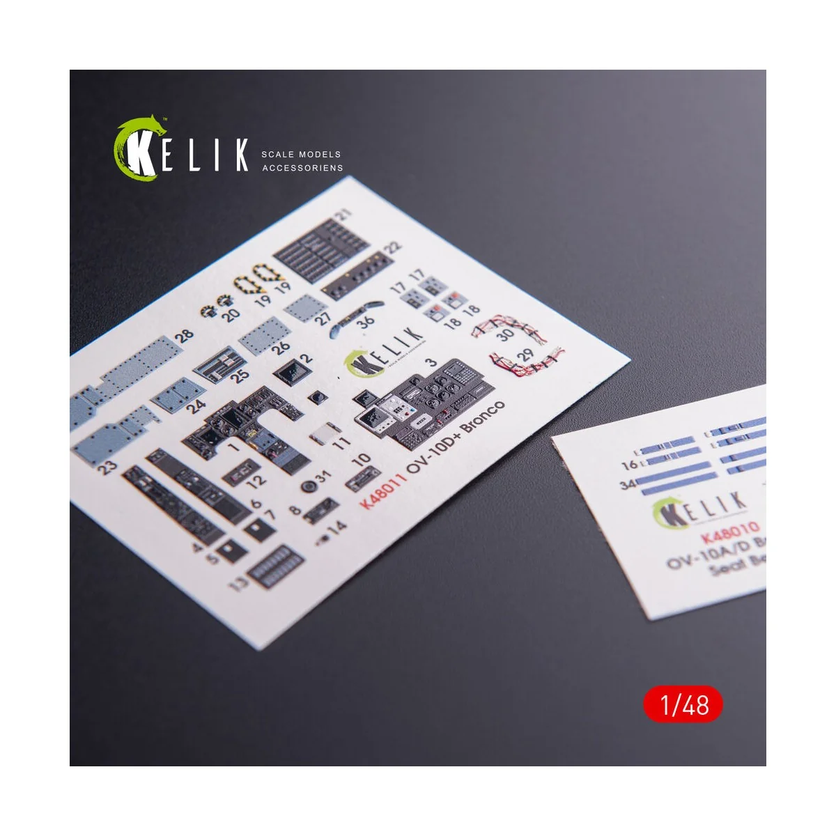 OV-10D+ Bronco interior 3D decals for ICM kit, 1/48 - Kelik K48011