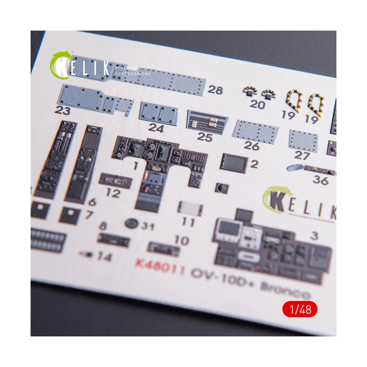 OV-10D+ Bronco interior 3D decals for ICM kit, 1/48 - Kelik K48011
