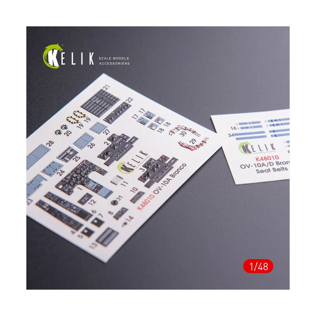 OV-10A Bronco interior 3D decals for ICM kit, 1/48 - Kelik K48010