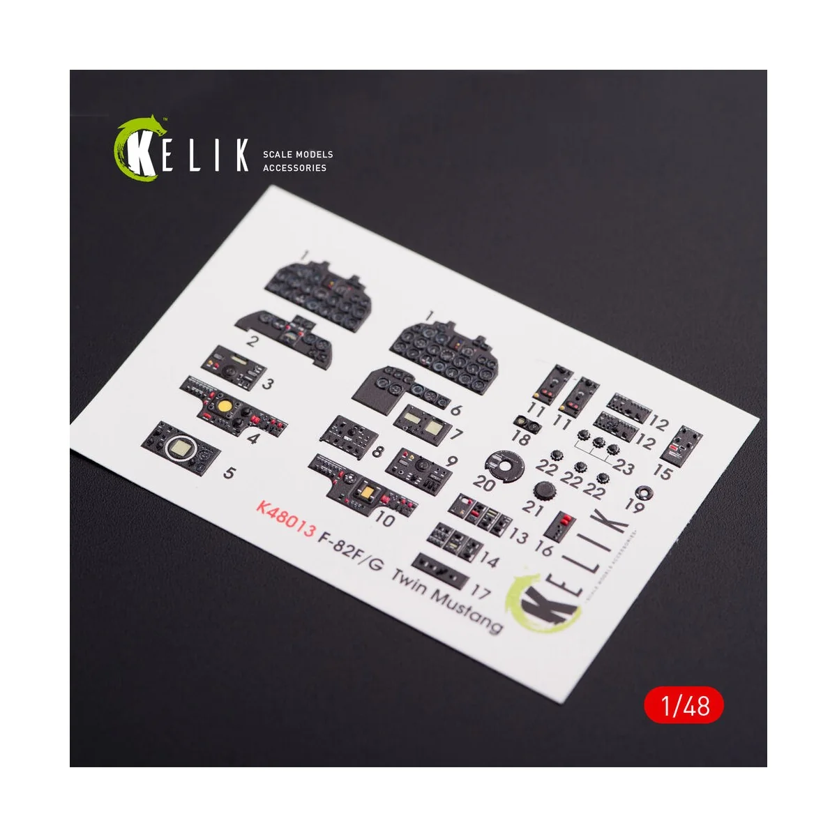 F-82 (F, G) Twin Mustang interior 3D decals for Modelsvit kit, 1/48...