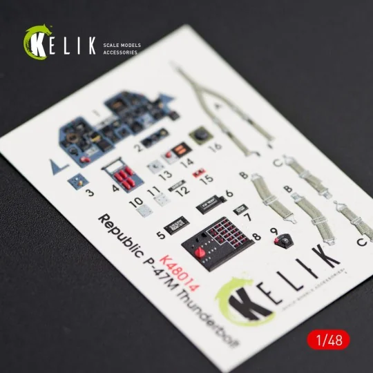 P-47M Thunderbolt interior 3D decals for Tamiya kit, 1/48 - Kelik K...