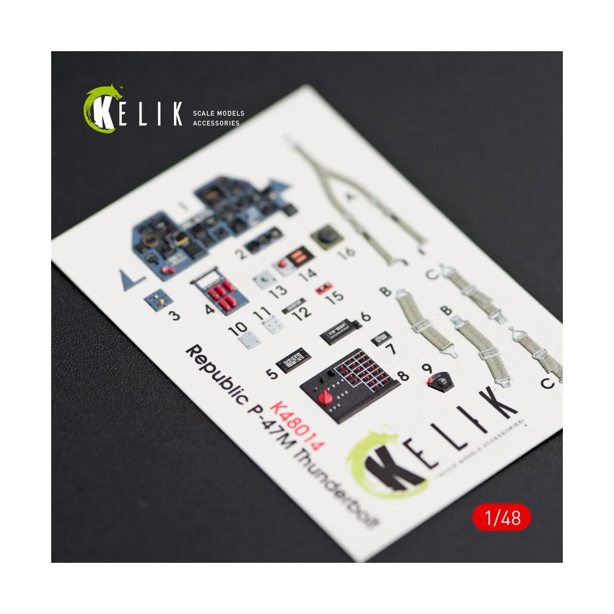 P-47M Thunderbolt interior 3D decals for Tamiya kit - Kelik K48014