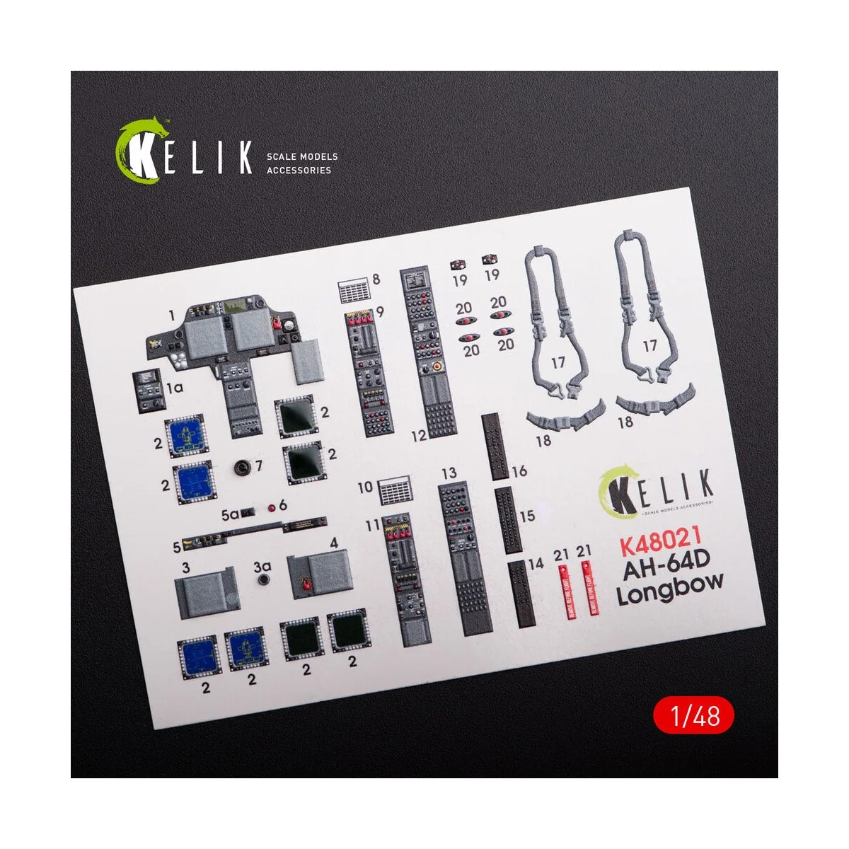 AH-64D Apache longbow interior 3D decals for Hasegawa kit - Kelik K... AH-64D Apache longbow interior 3D decals for Hasegawa kit - Kelik K...