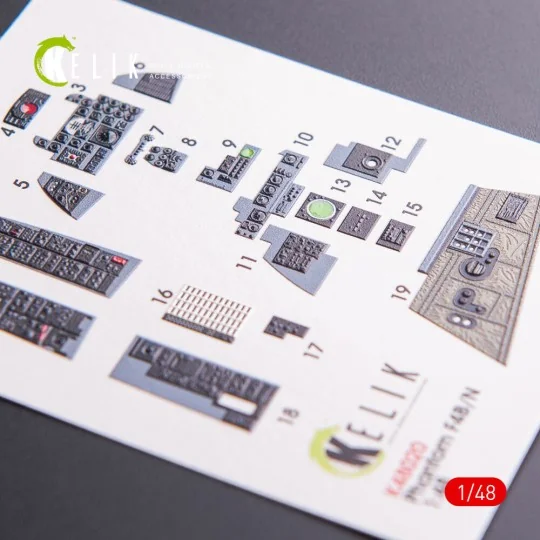 F-4 (B,N) Phantom II interior 3D decals for Academy kit - Kelik K48020