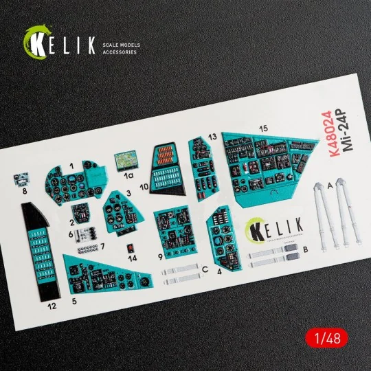 MI-24P interior 3D decals for Zvezda kit, 1/48 - Kelik K48024 MI-24P interior 3D decals for Zvezda kit, 1/48 - Kelik K48024