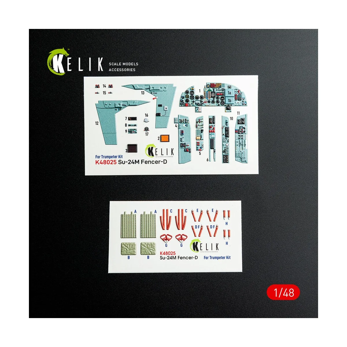 SU-24 interior 3D decals for Trumpeter kit, 1/48 - Kelik K48025 SU-24 interior 3D decals for Trumpeter kit, 1/48 - Kelik K48025
