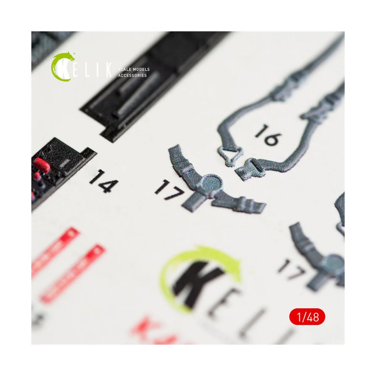 AH-64D Apache longbow interior 3D decals for Academy kit, 1/48 - Ke...