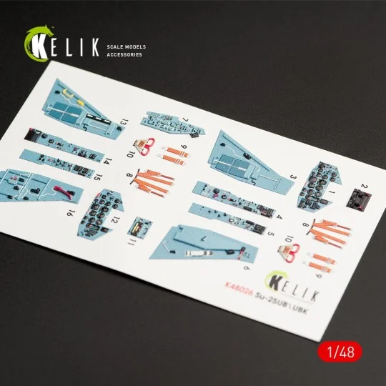 SU-25UB interior 3D decals for Smer/KP kit, 1/48 - Kelik K48026 SU-25UB interior 3D decals for Smer/KP kit, 1/48 - Kelik K48026