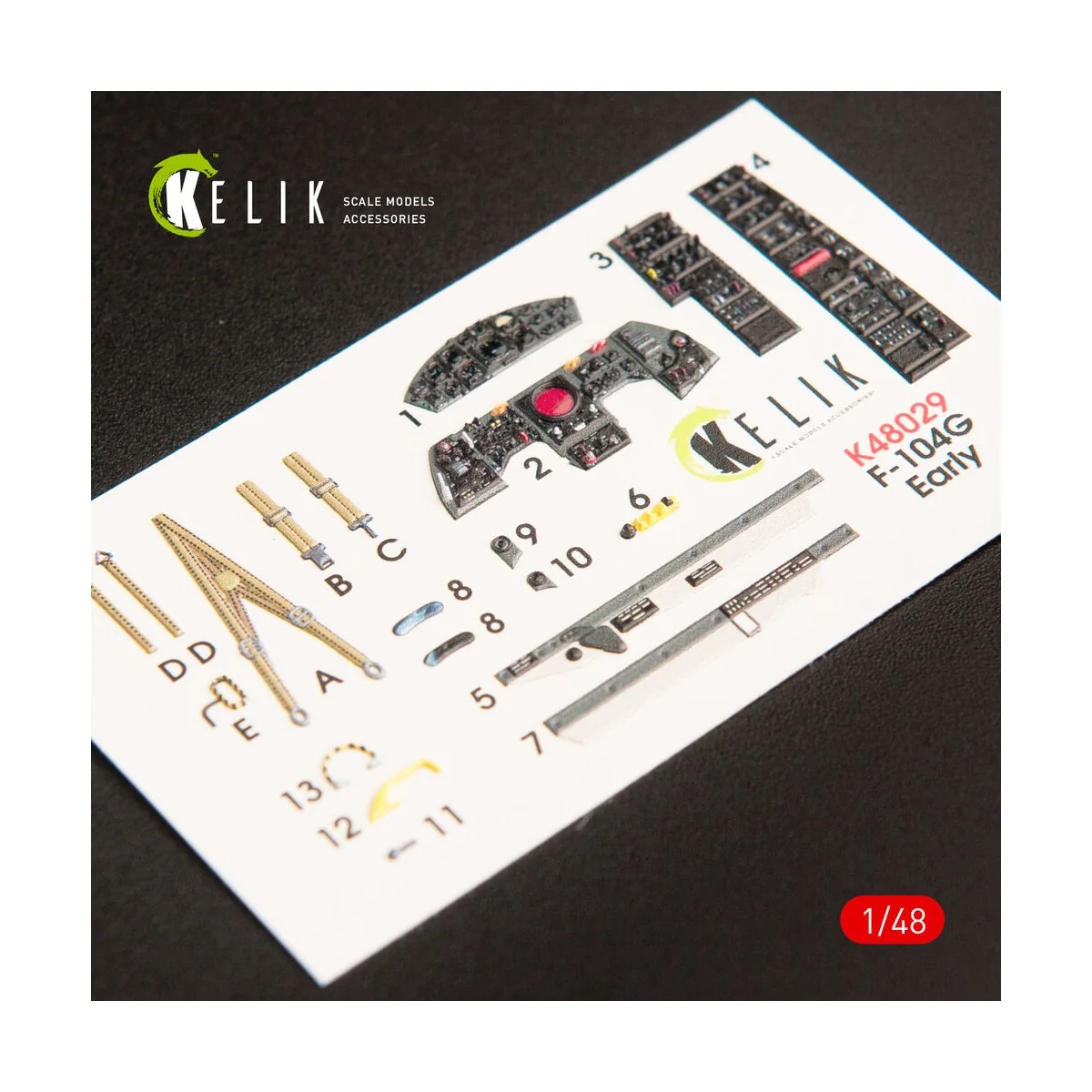 F-104G Starfighter early type interior 3D decals for Hasegawa kit, ...