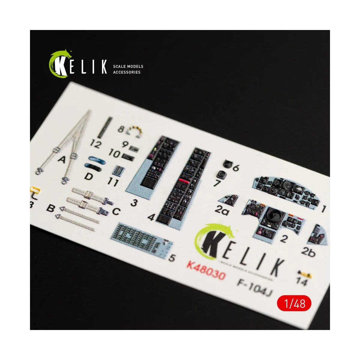 F-104J Starfighter interior 3D decals for Kinetic kit, 1/48 - Kelik...